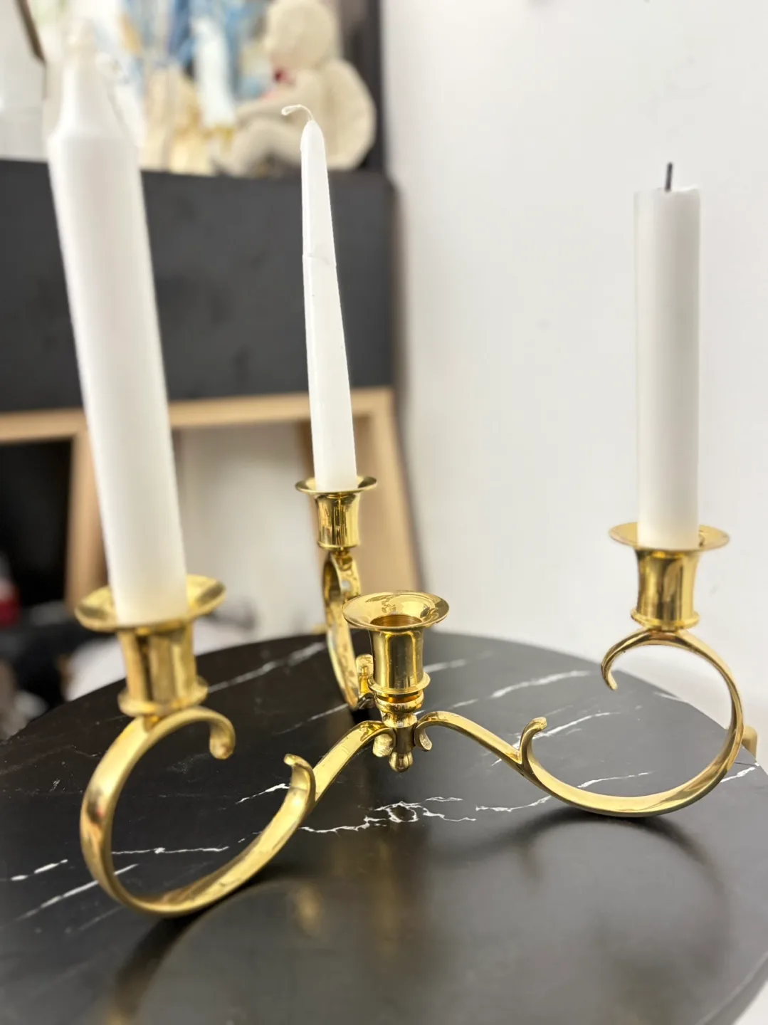 Brass Three-Arm Candelabra image indicator(2)