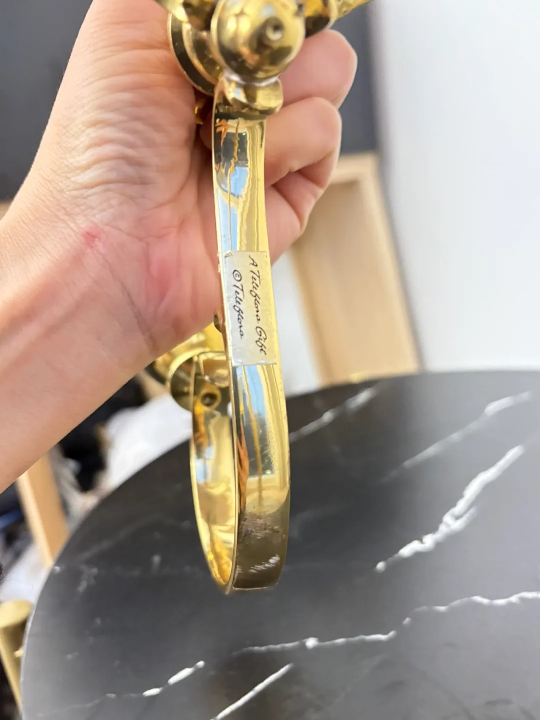 Brass Three-Arm Candelabra image indicator(4)