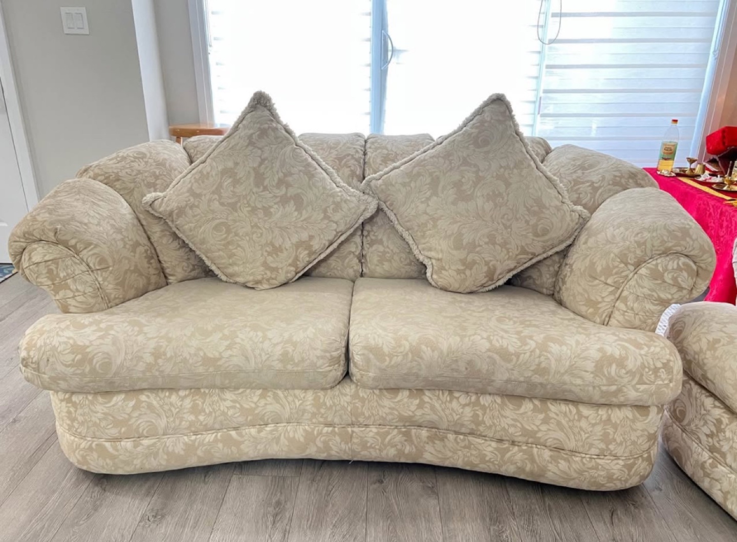 Beige Curved Sofa Set