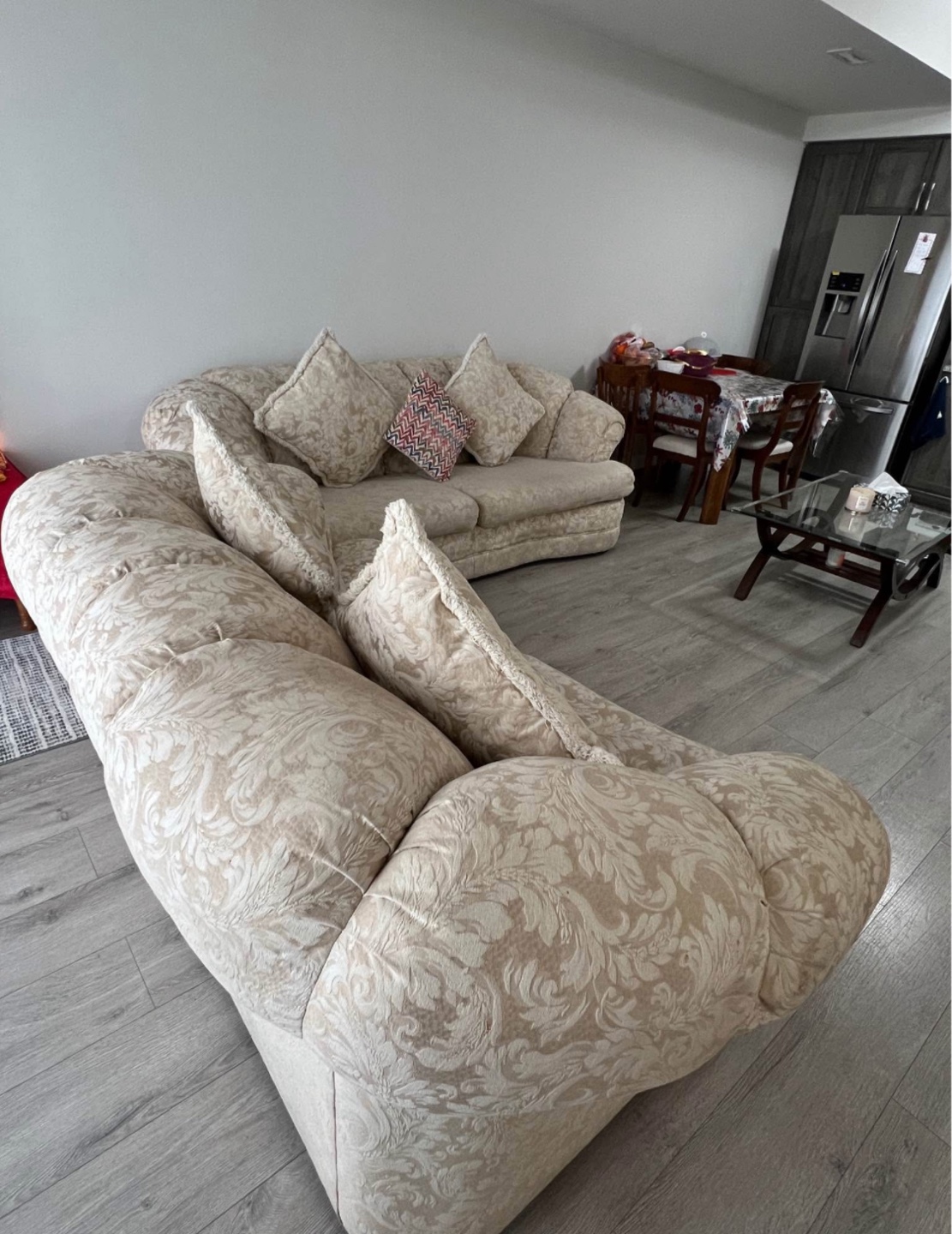 Beige Curved Sofa Set - photo 3