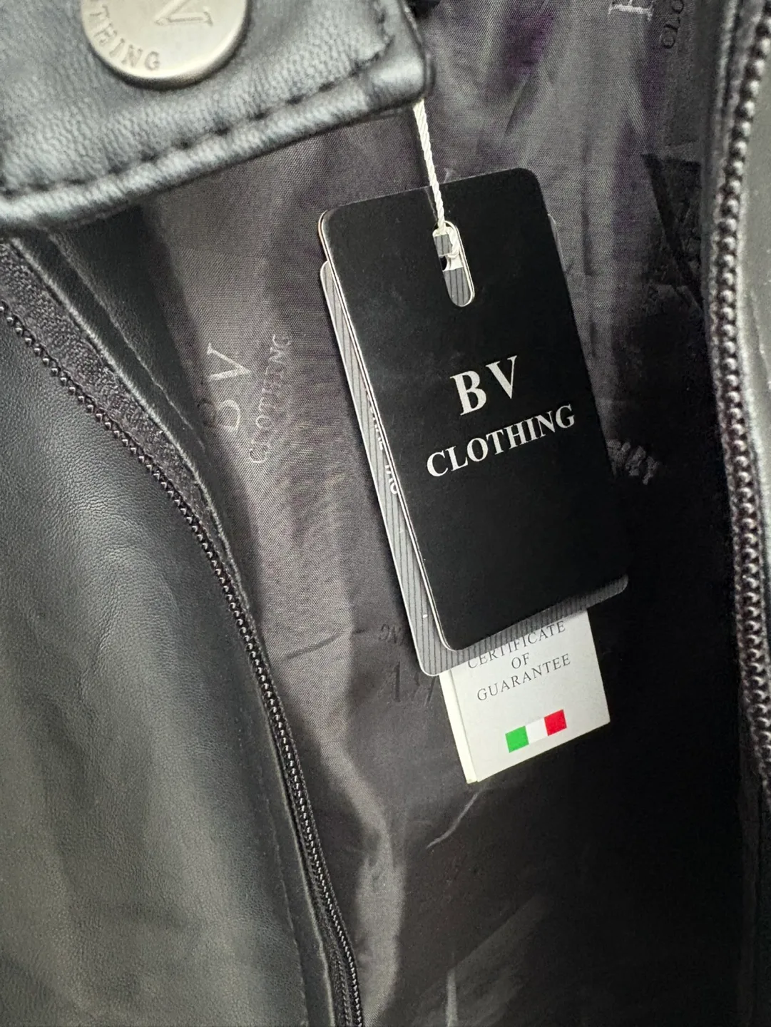 Black BV Gioielli Leather Jacket image indicator(9)