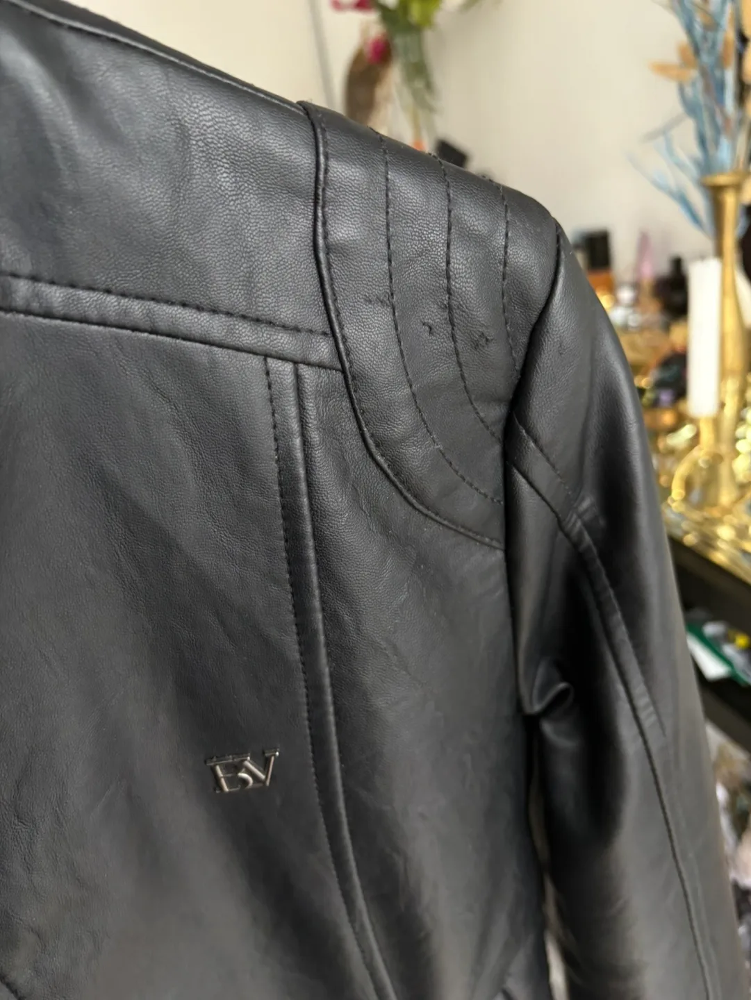 Black BV Gioielli Leather Jacket image indicator(10)