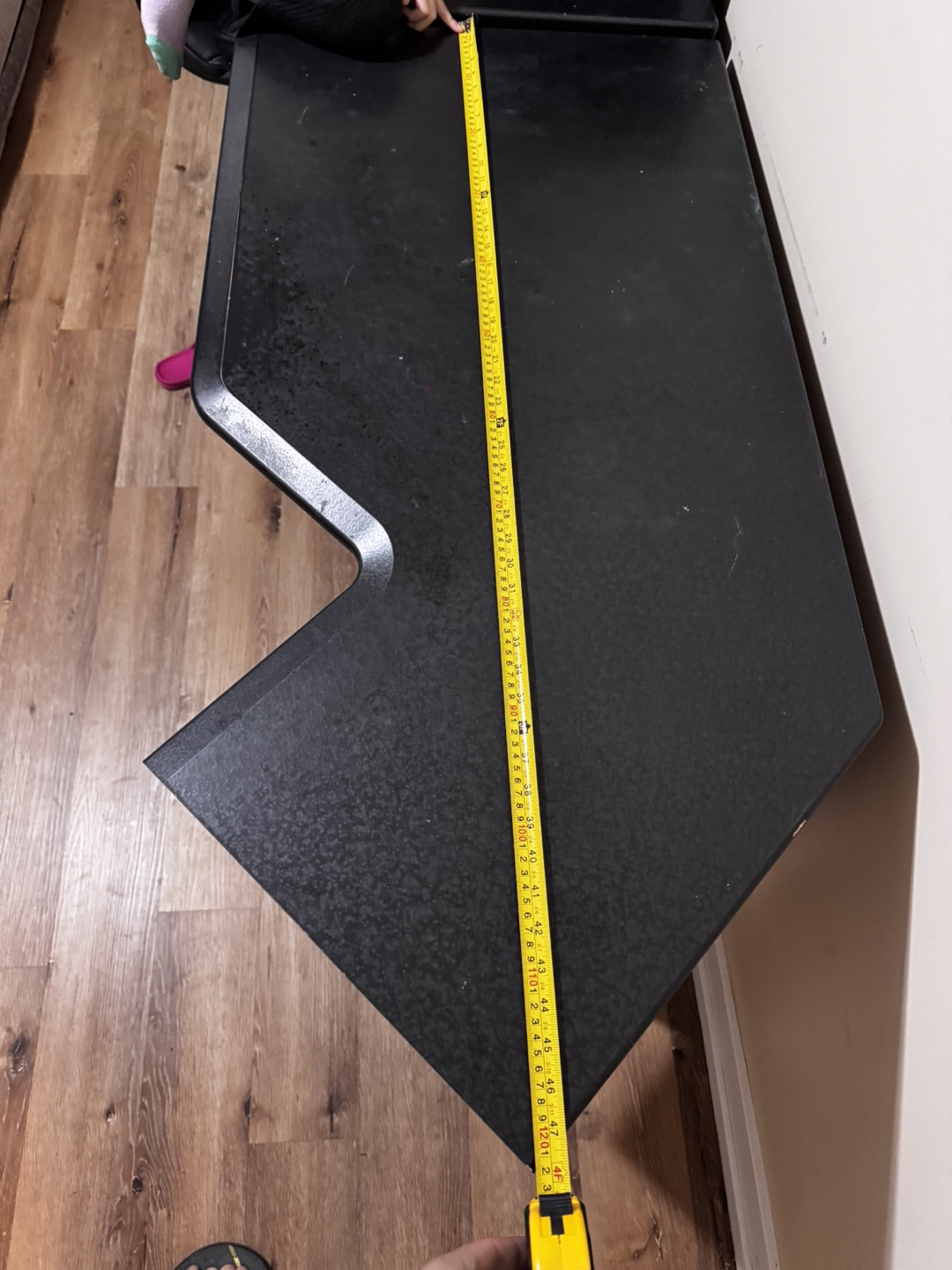 Black L-Shaped Computer Desk with Office Chair - photo 3