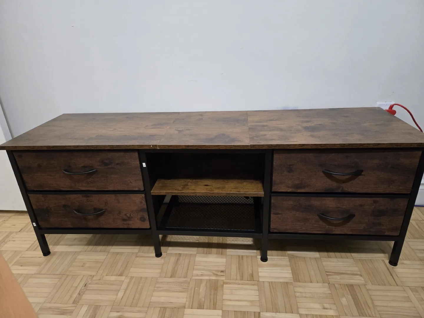 Rustic Brown TV Stand with Storage image indicator(2)