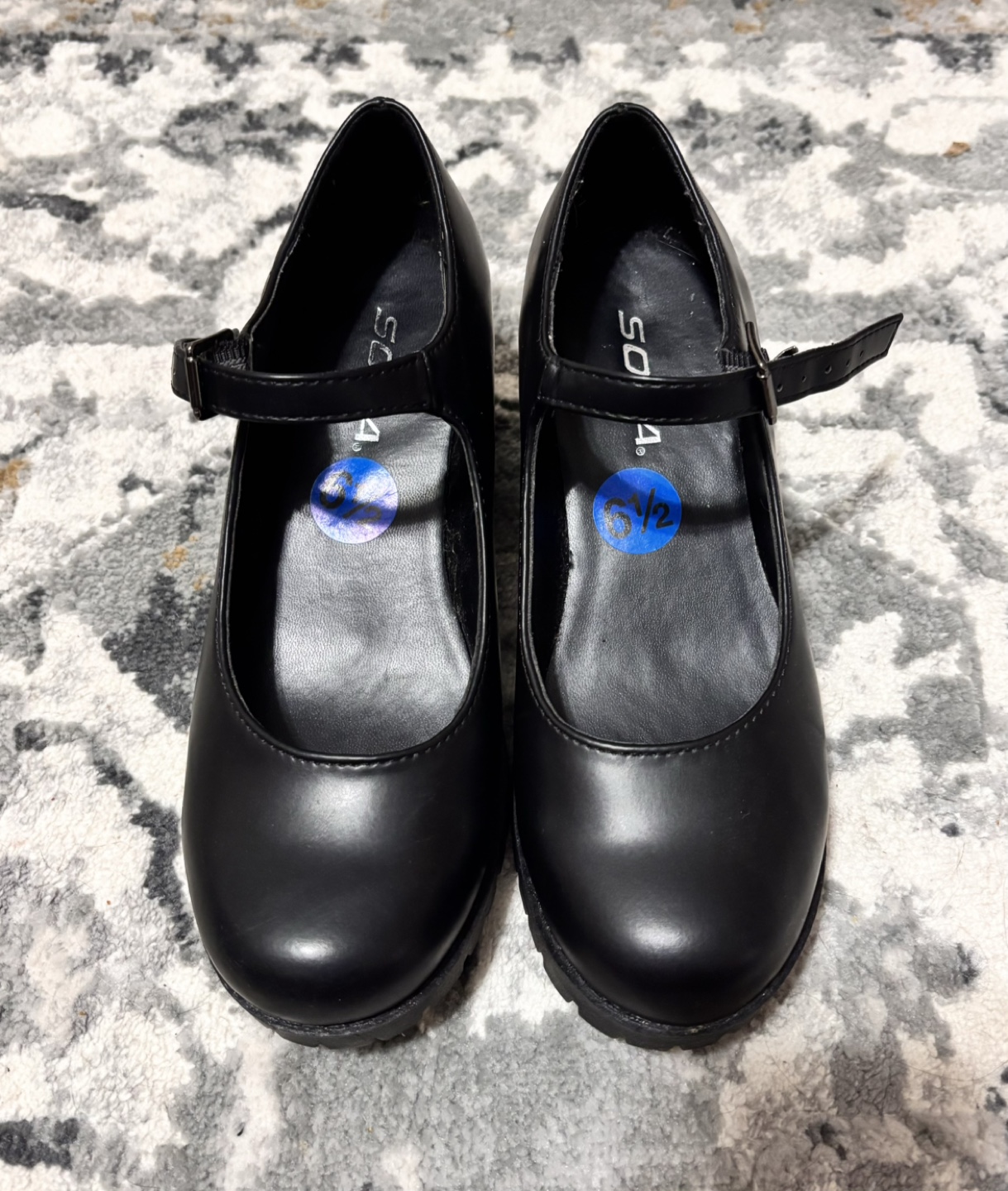 Black Platform Mary Janes - Size 6 1/2