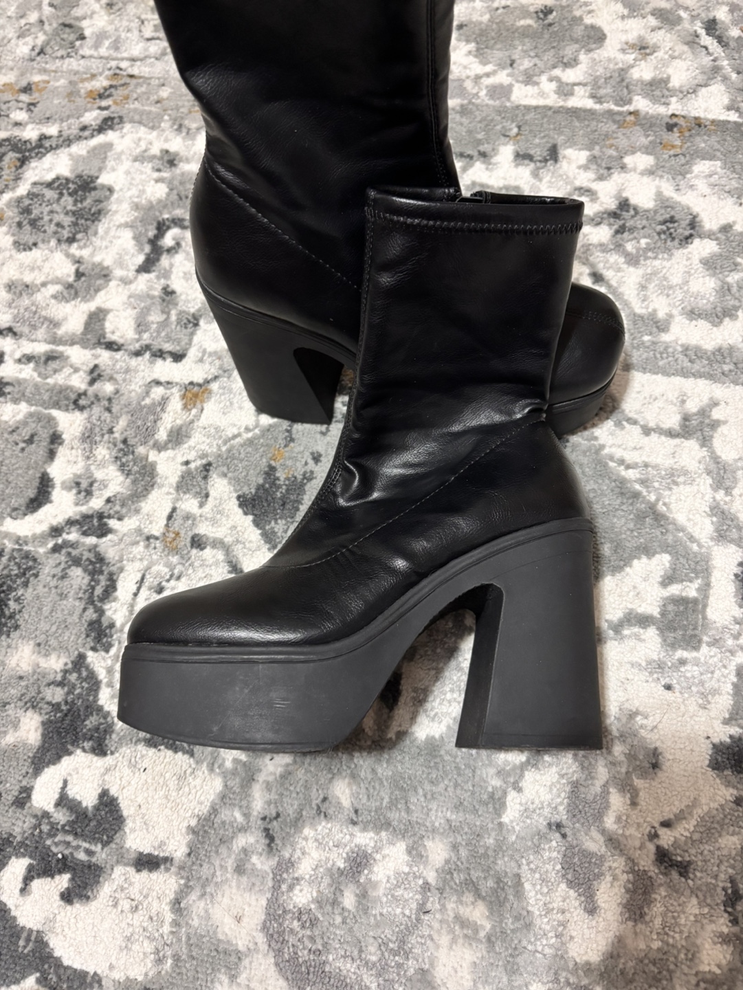 Black Platform Boots - Size 6