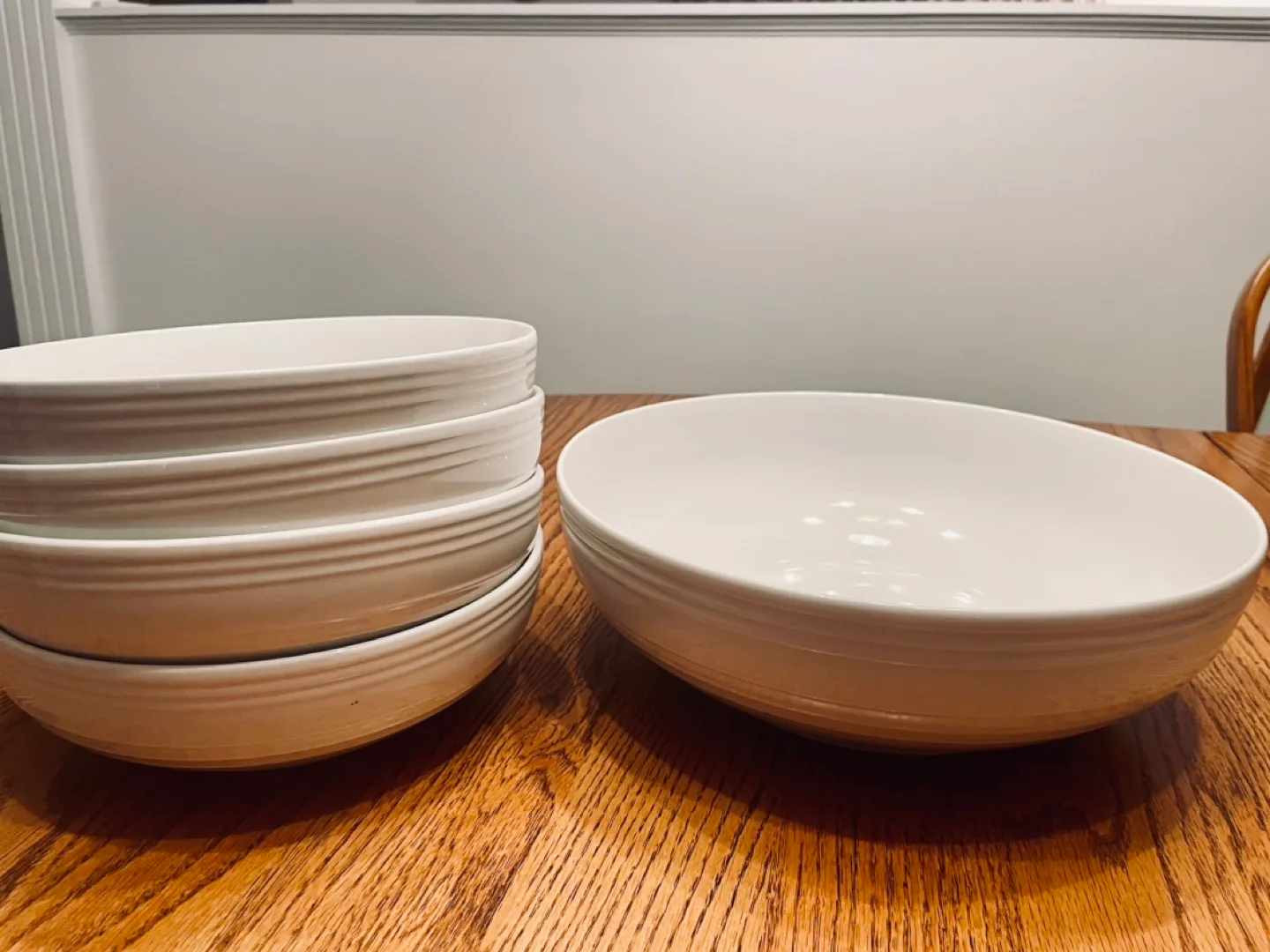 Mikasa White Ceramic Bowls Set of 5 image indicator(2)