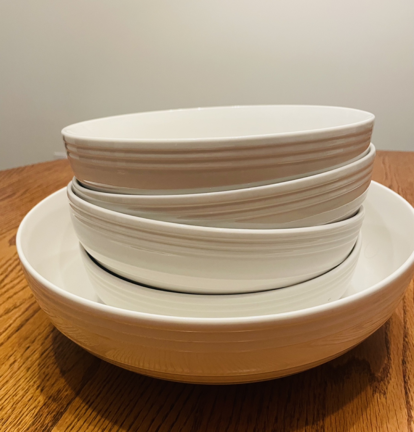 Mikasa White Ceramic Bowls Set of 5