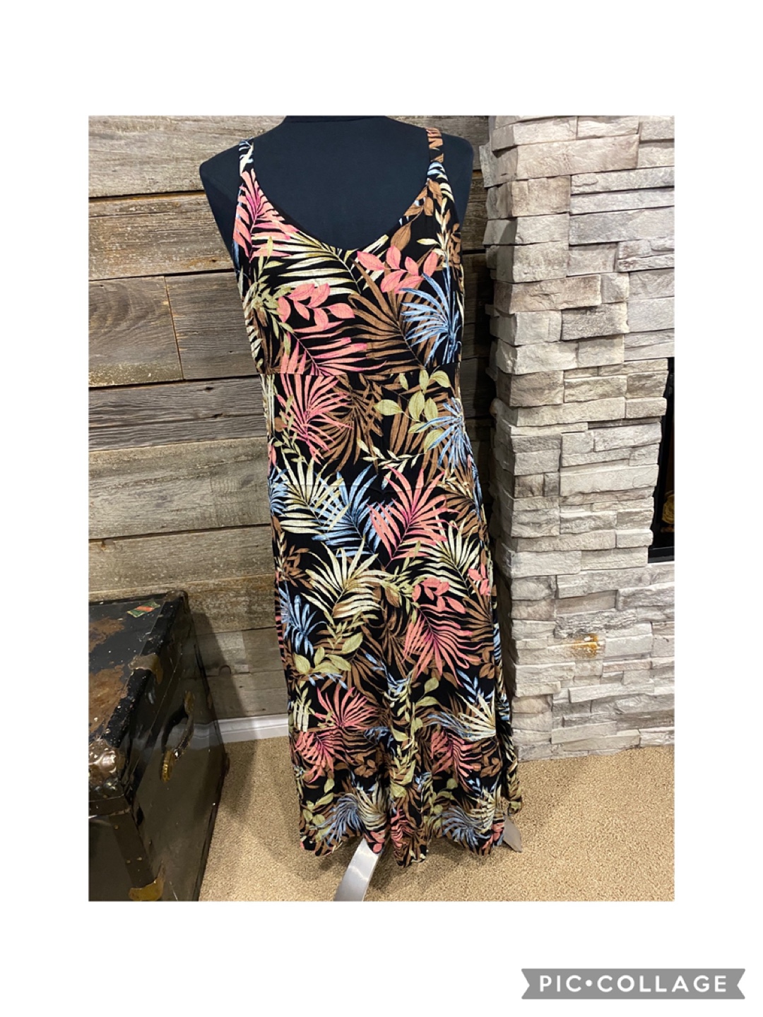Hurley Summer Palm Ruffle Maxi Dress