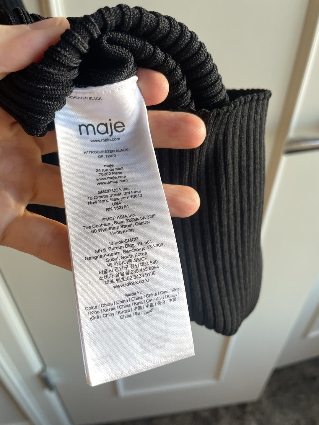 Maje Black Ribbed Knit Midi Dress - photo 2