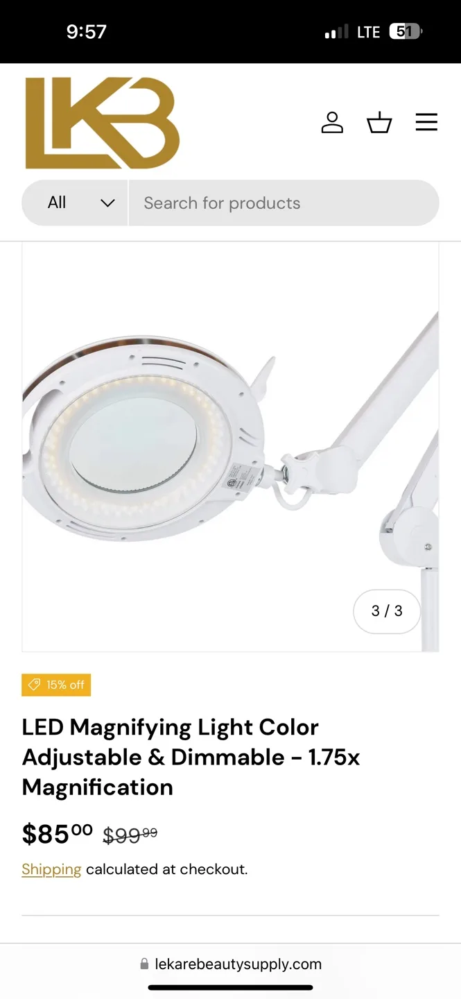 LED Magnifying Lamp with Adjustable Arm & Dimmable Light image indicator(2)