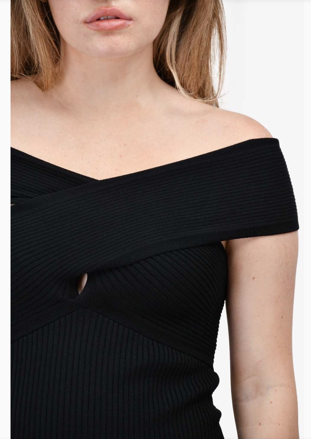 Maje Black Ribbed Knit Midi Dress - photo 4