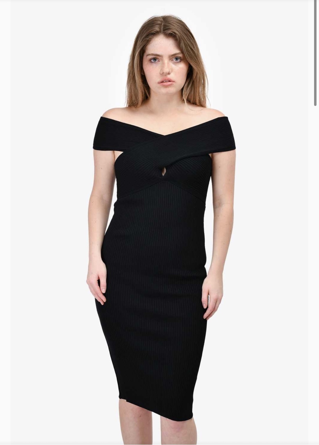 Maje Black Ribbed Knit Midi Dress - photo 3