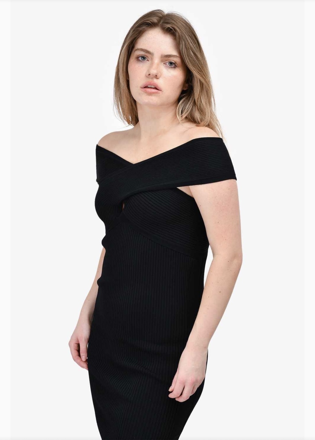 Maje Black Ribbed Knit Midi Dress - photo 5