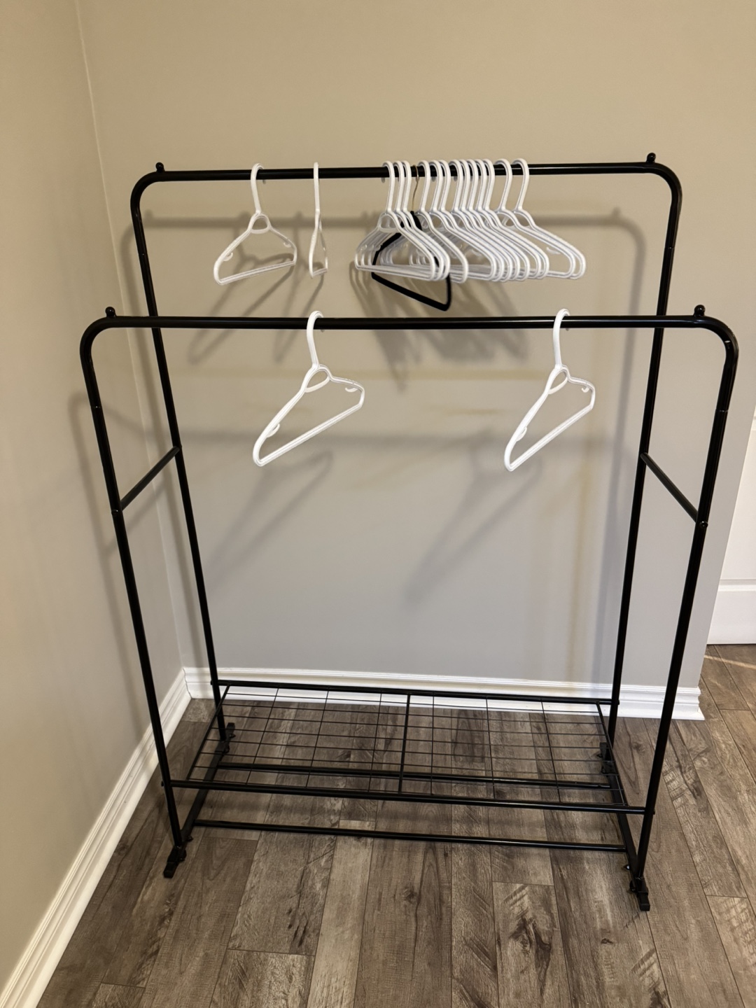 Double Garment Rack with Shelf - photo 3