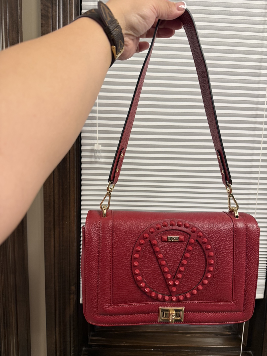 Valentino Bags Alice Rock Red Leather Shoulder Bag - photo 2