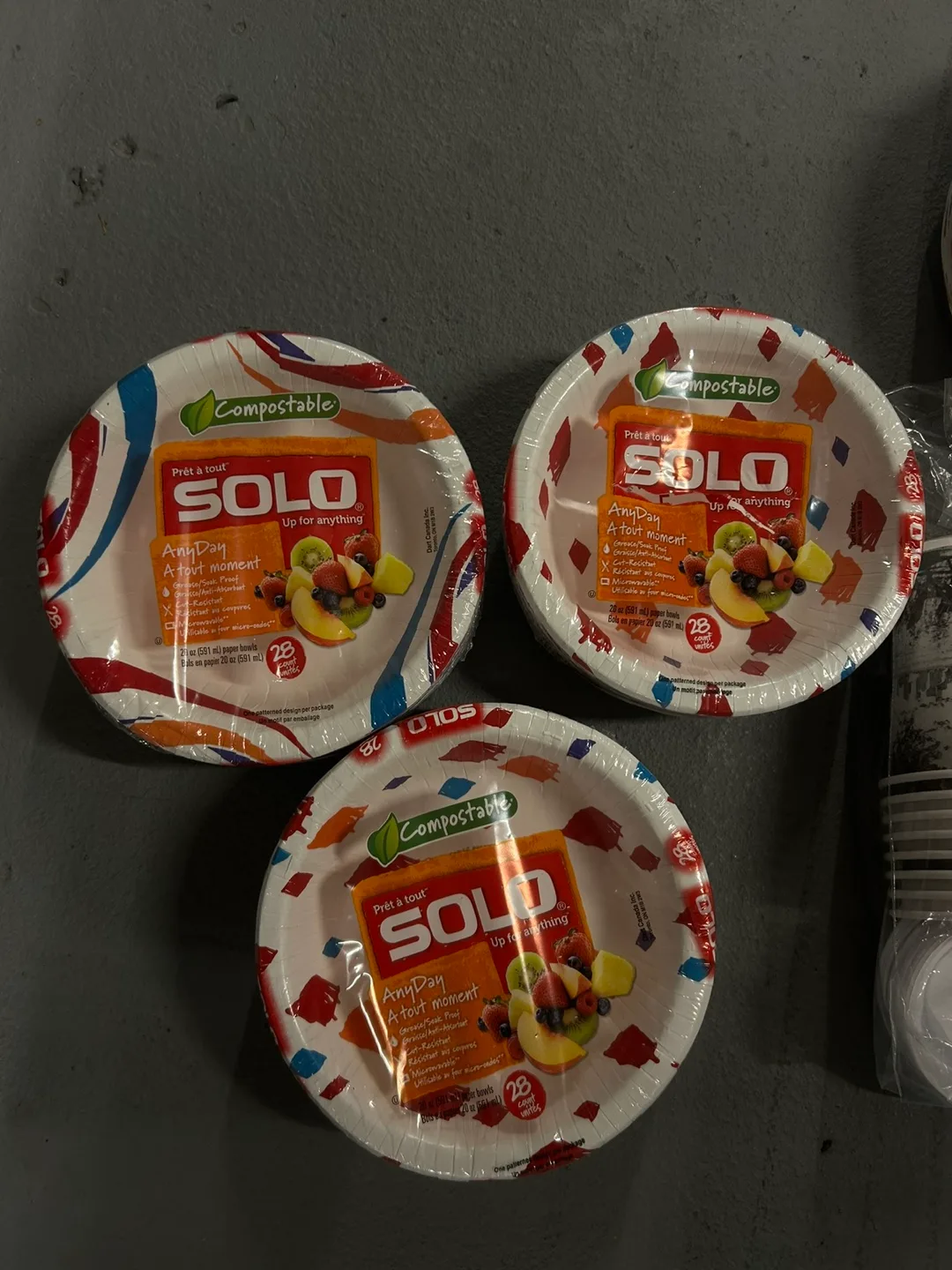 Disposable solo paper cups plates bowls thumbnail