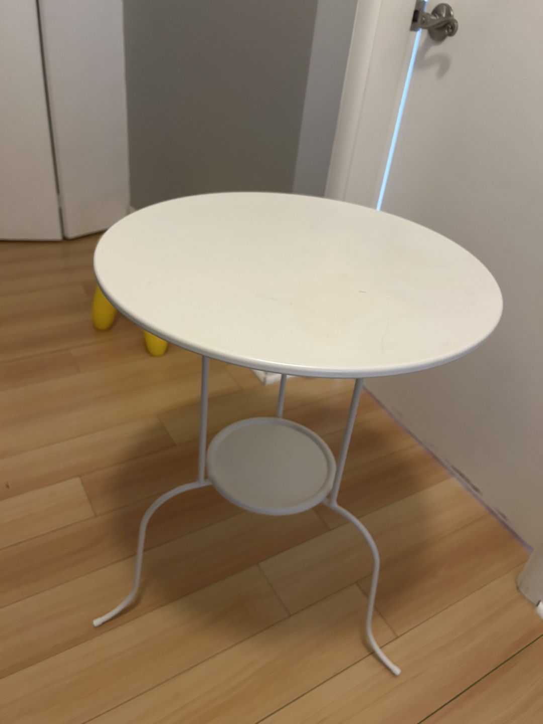 White Metal Side Table