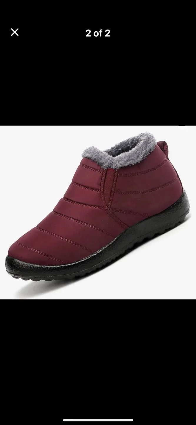 Women's Grey and navy blue and maroon Winter Boots Size 9 and 10 image indicator(2)