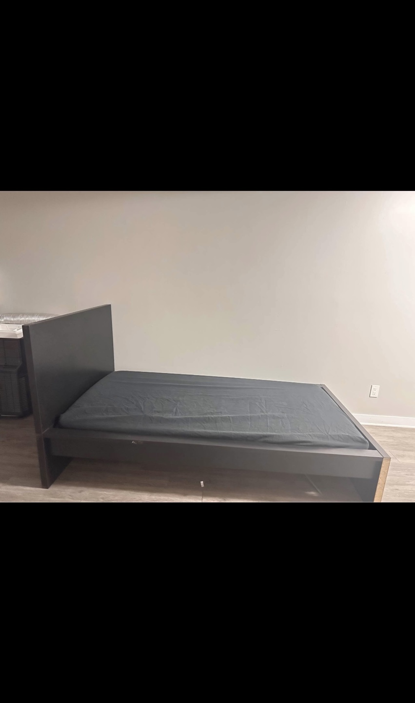 IKEA MALM Single Bed Frame - Black-Brown