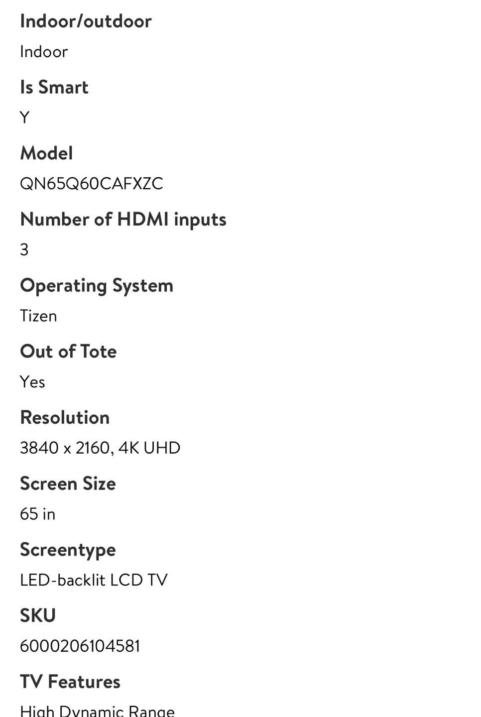 Samsung 65" QLED Smart 4K TV - Q60C Series - photo 4