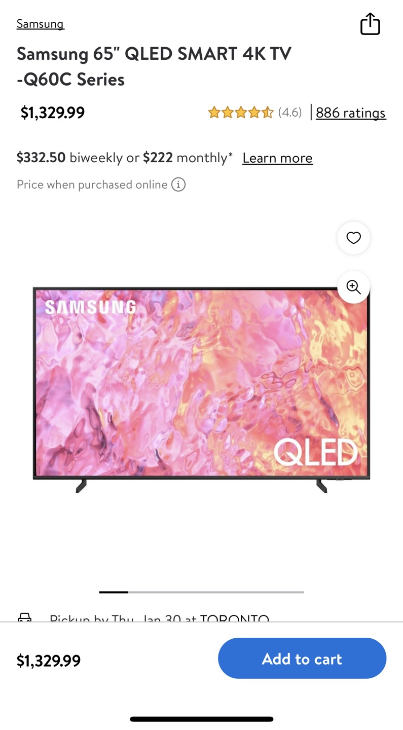 Samsung 65" QLED Smart 4K TV - Q60C Series - photo 2