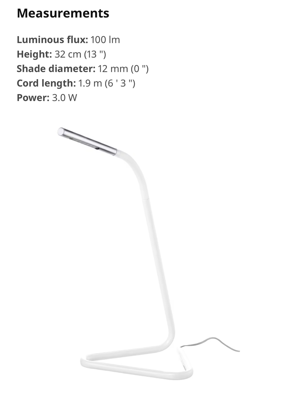 IKEA LED Desk Lamp - White - photo 4