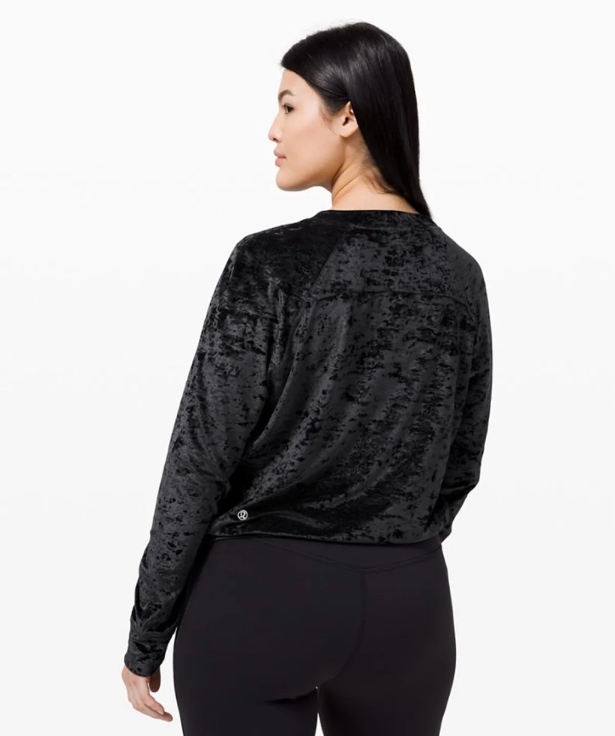 Lululemon black crushed velvet sweater size 8 image indicator(7)