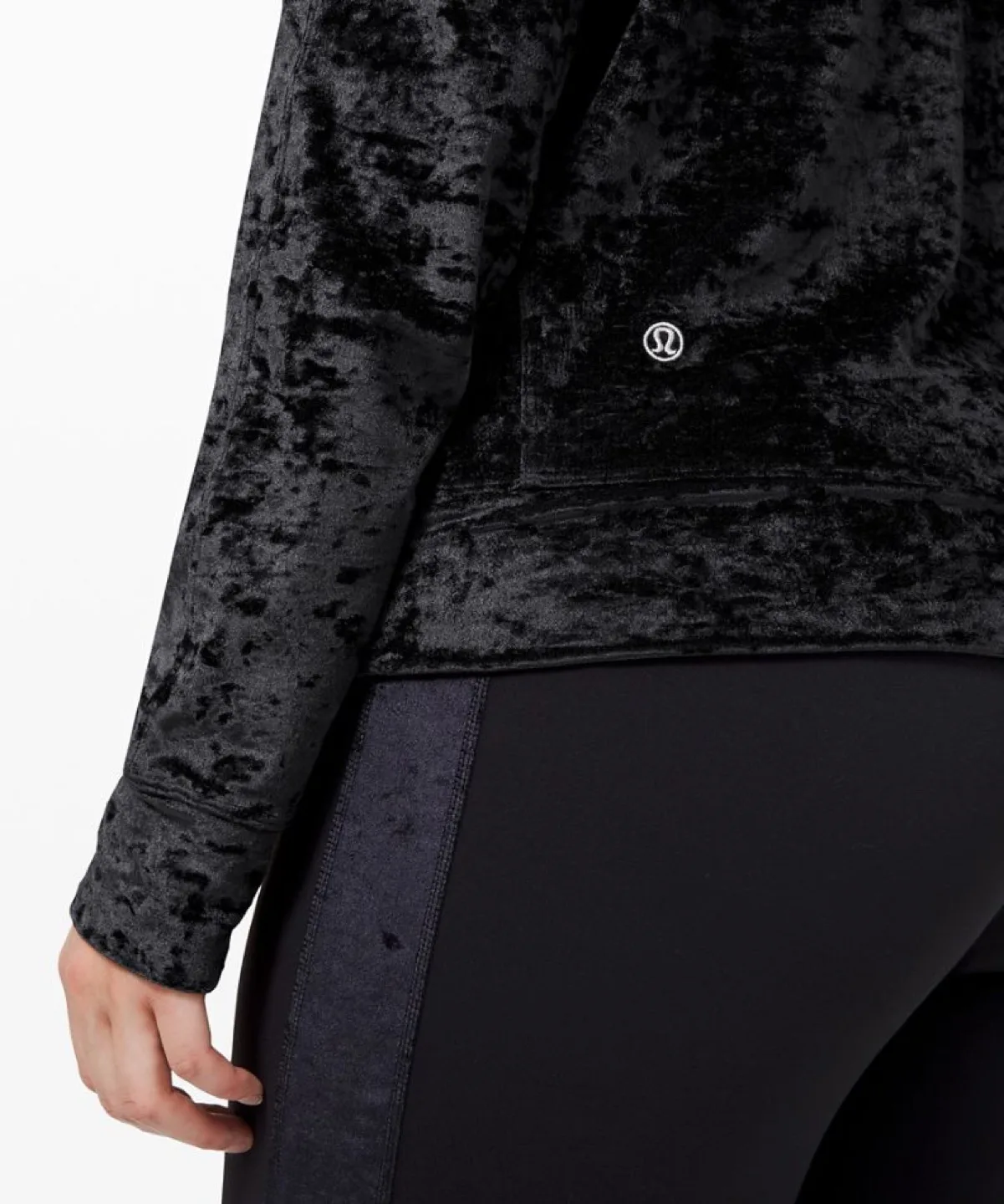 Lululemon black crushed velvet sweater size 8 image indicator(6)