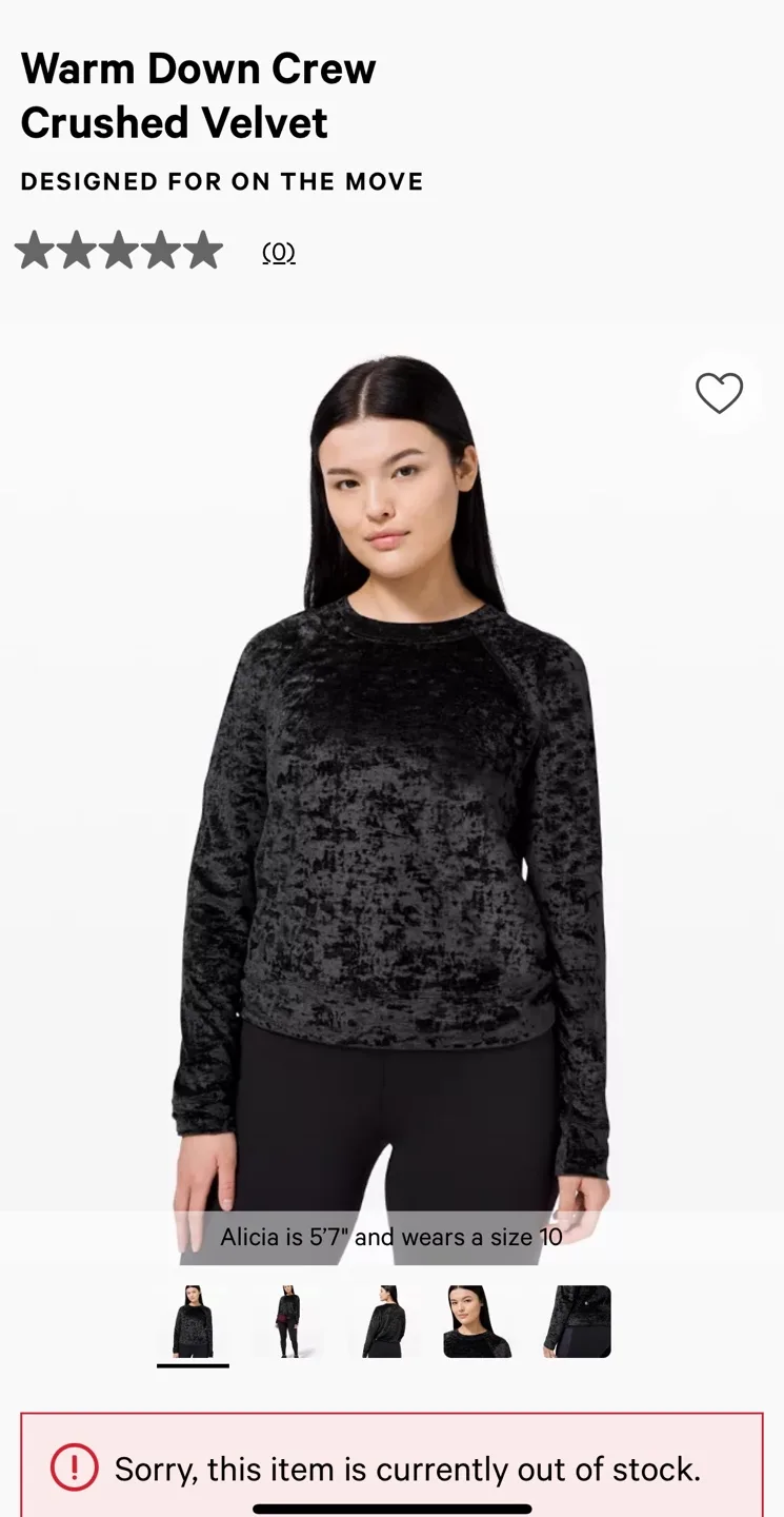 Lululemon black crushed velvet sweater size 8 image indicator(9)