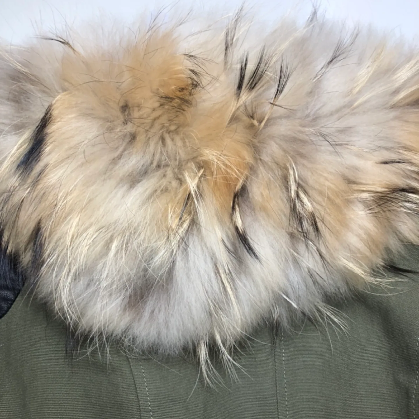 Rudsak Olive Green Leather Sleeve Hooded Jacket image indicator(9)