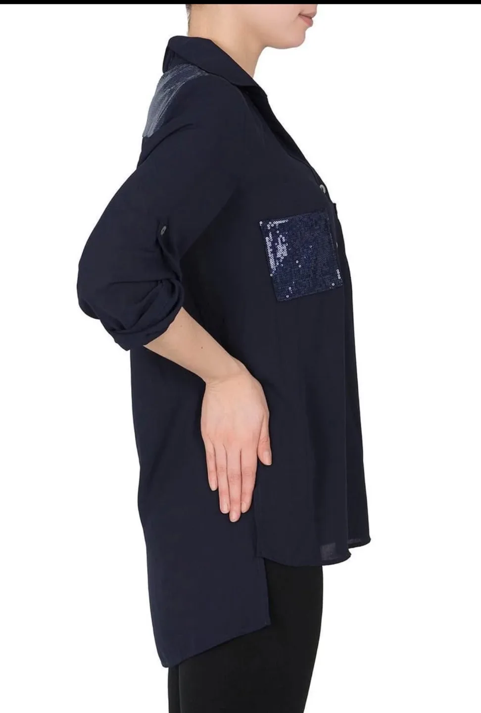 Joseph Ribkoff Midnight Blue Blouse, Style 192461 image indicator(3)