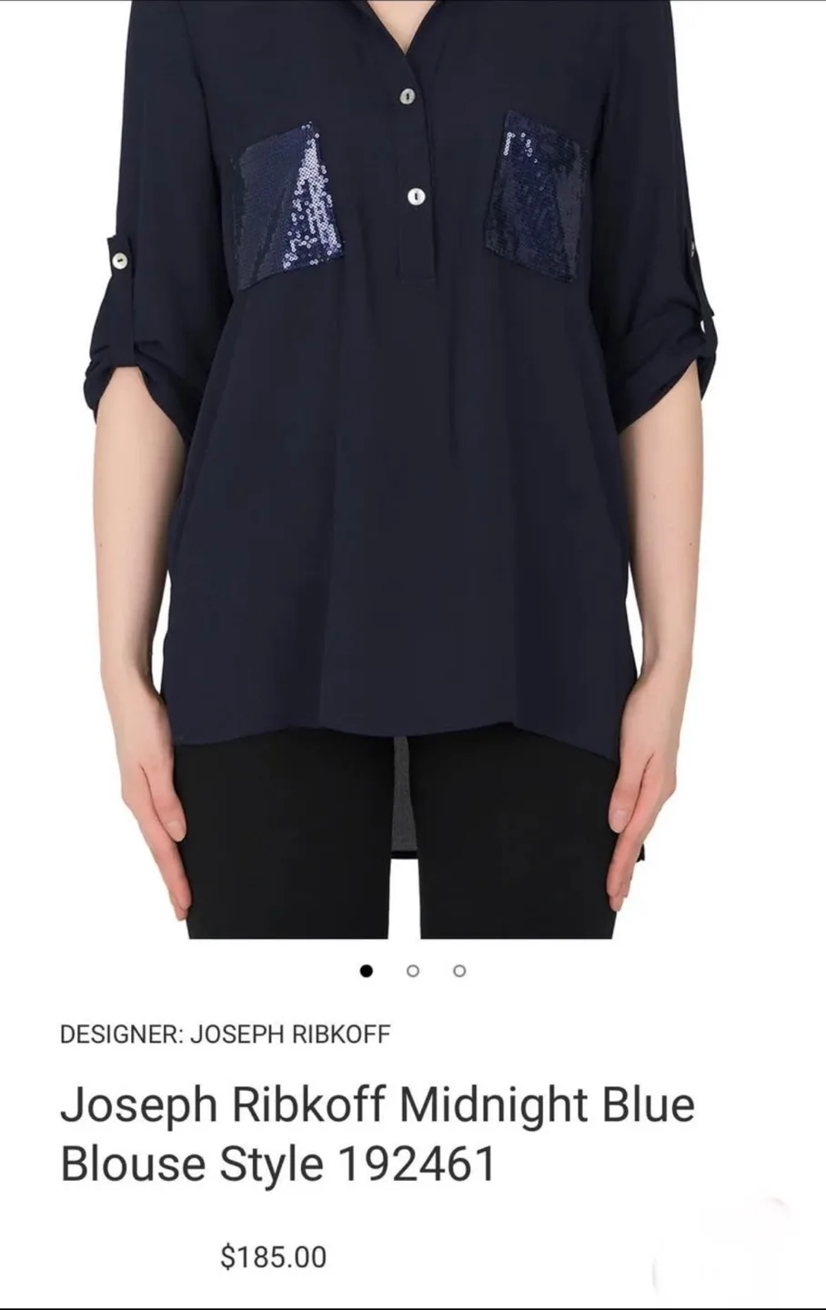 Joseph Ribkoff Midnight Blue Blouse, Style 192461 image indicator(2)