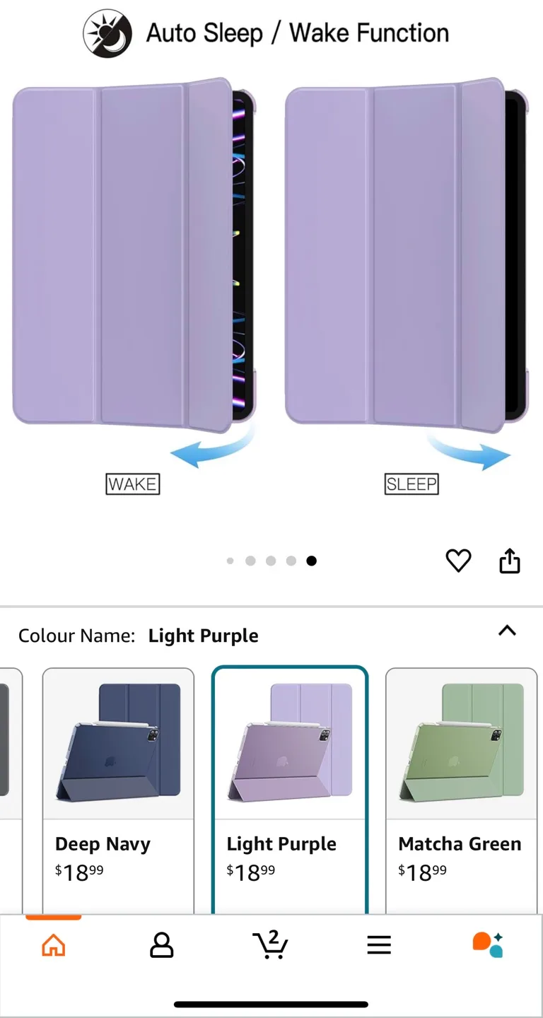 JETech Protective Case for Tablet - Light Purple image indicator(5)