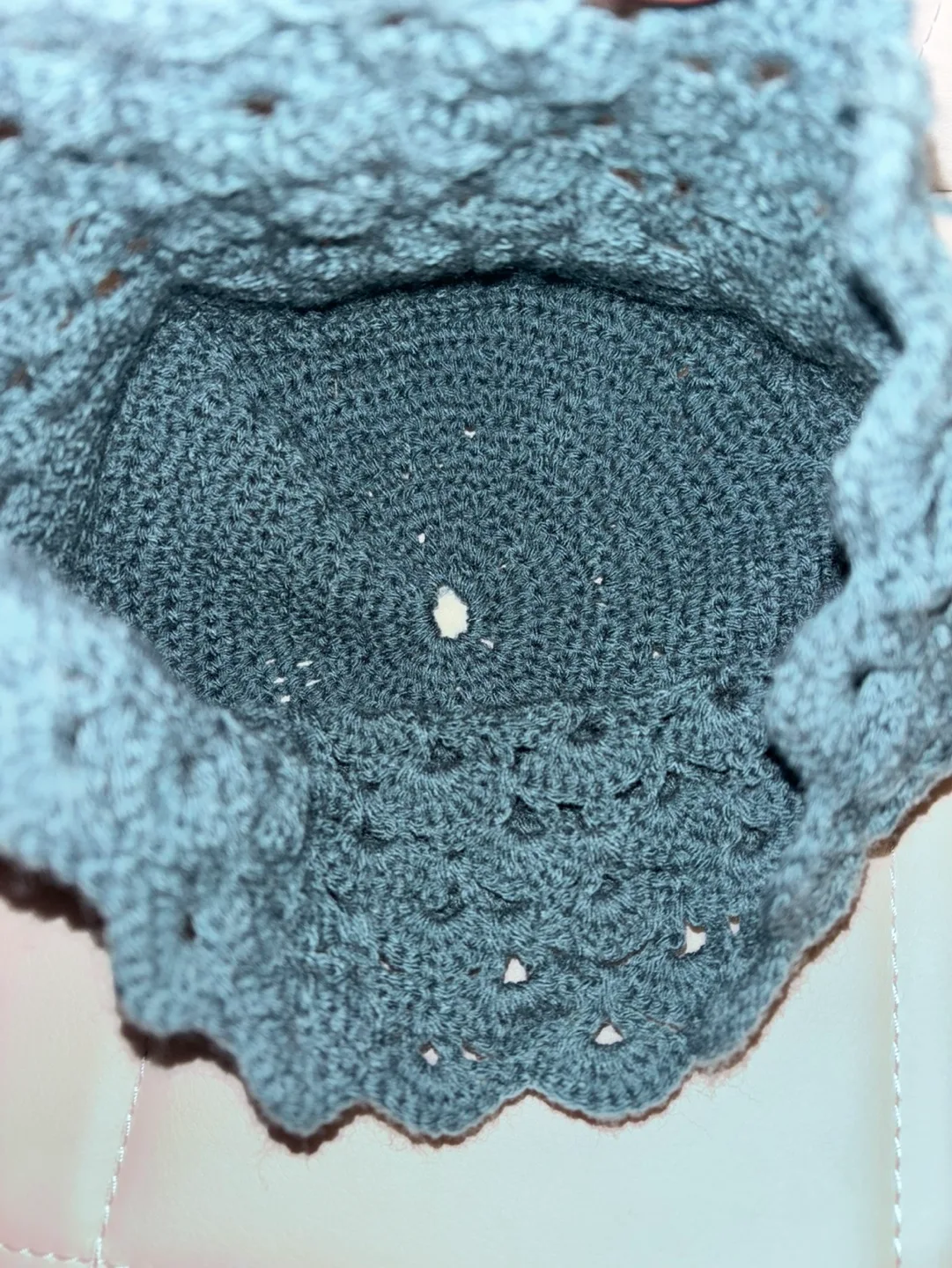 Handmade Knitted Blue Beanie image indicator(3)