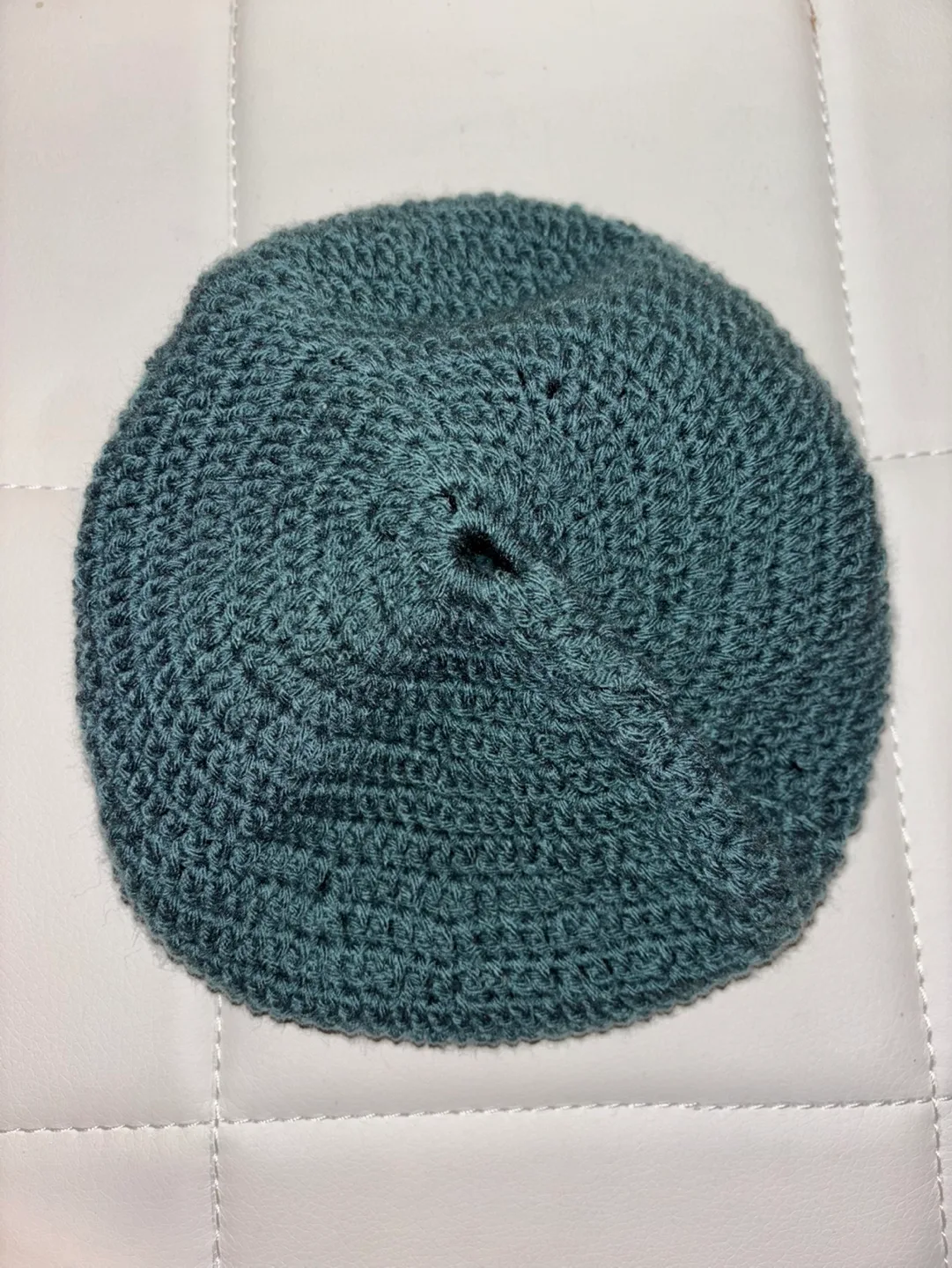 Handmade Knitted Blue Beanie image indicator(2)