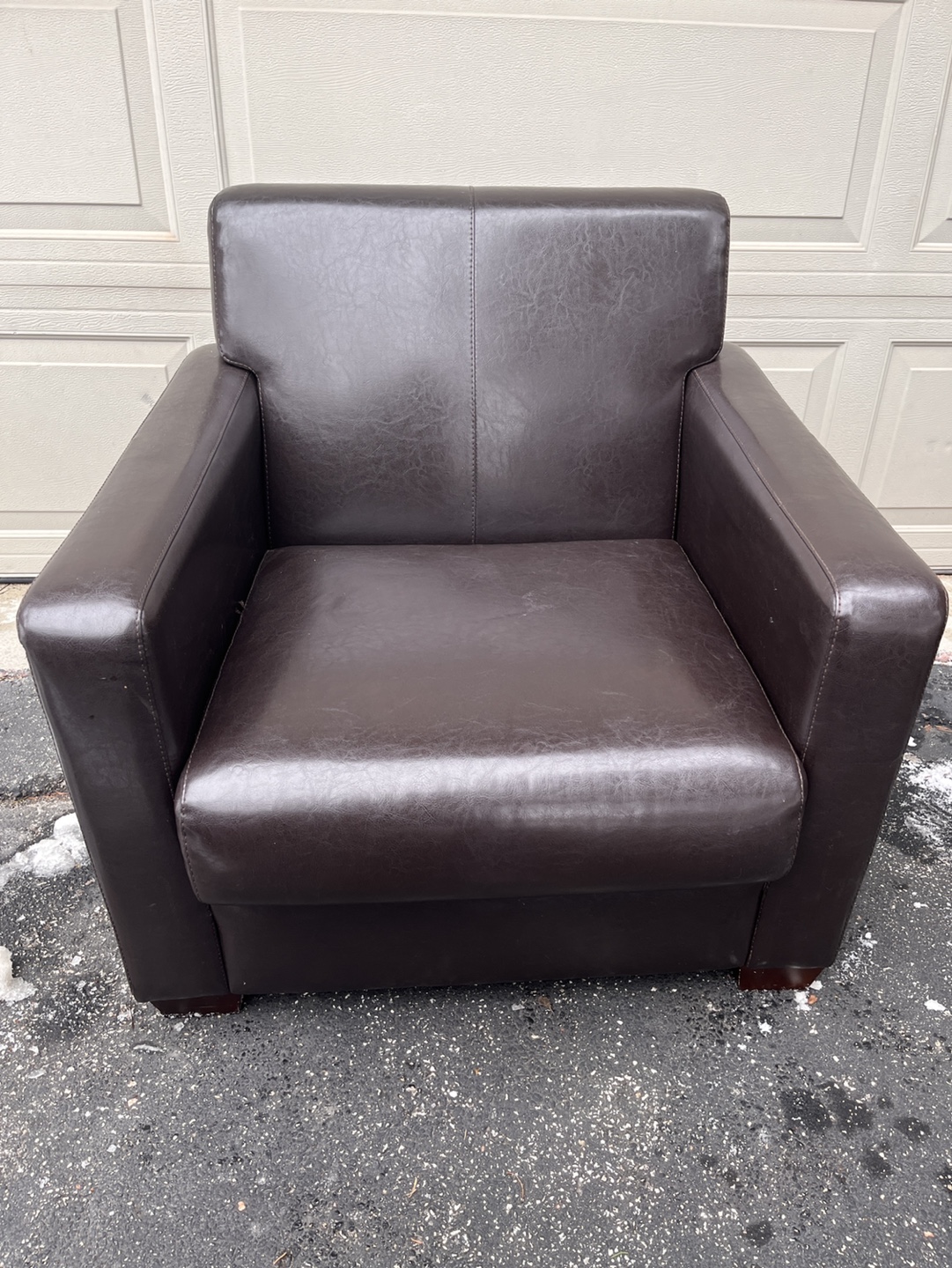 Brown Leatherette Armchair