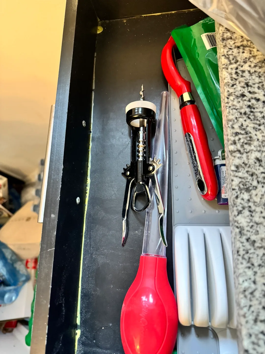 Black Kitchen Cart with Granite Top image indicator(4)