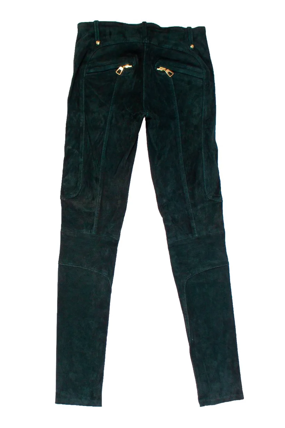 RARE Balmain X H&M green Suede Biker Pants Size US2 EUR 32 image indicator(2)