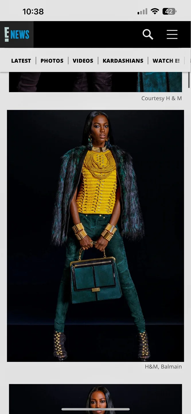 RARE Balmain X H&M green Suede Biker Pants Size US2 EUR 32 image indicator(4)