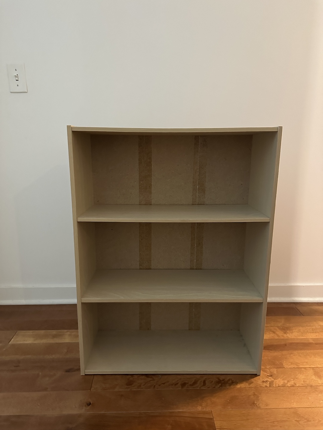 Beige 3-Shelf Bookcase
