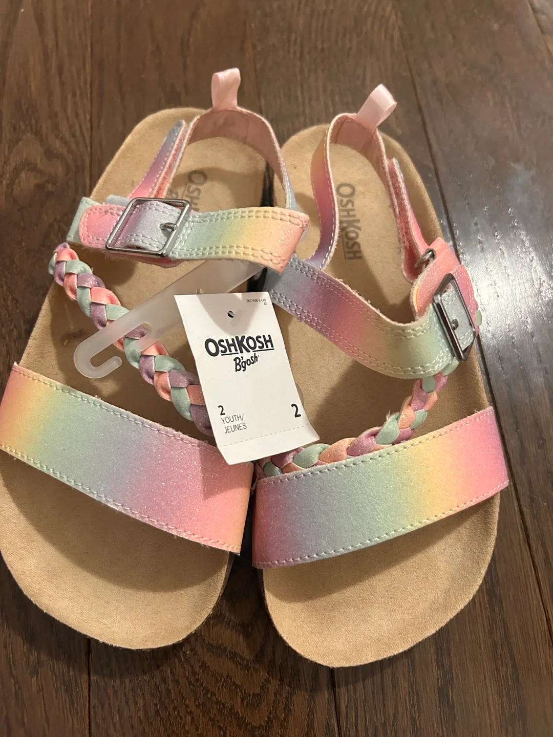 #🏈OshKosh B'gosh Girls' Rainbow Sandals - Size 2 image indicator(2)