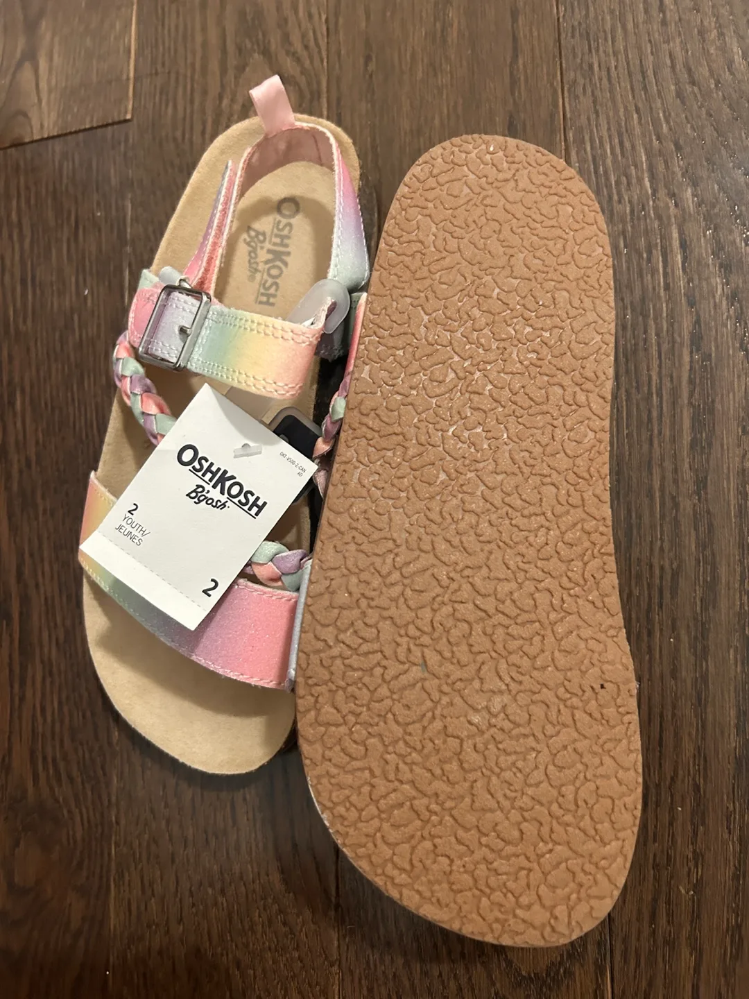 #🏈OshKosh B'gosh Girls' Rainbow Sandals - Size 2 image indicator(3)