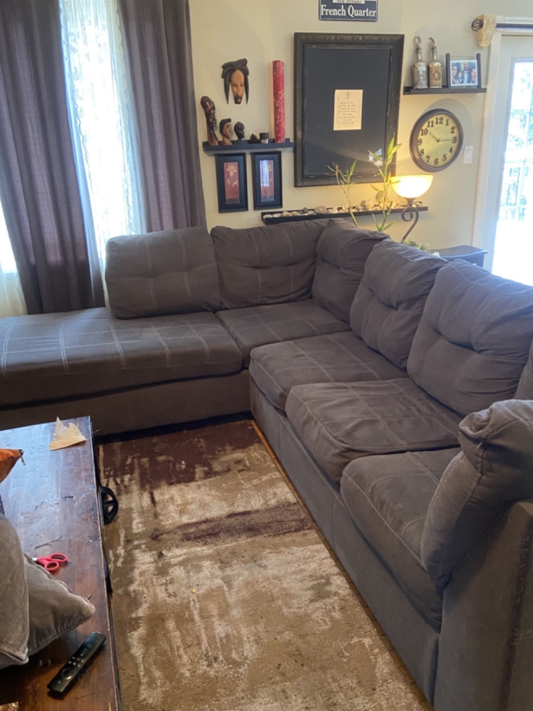 Dark Grey L-Shaped Sectional Sofa - photo 3