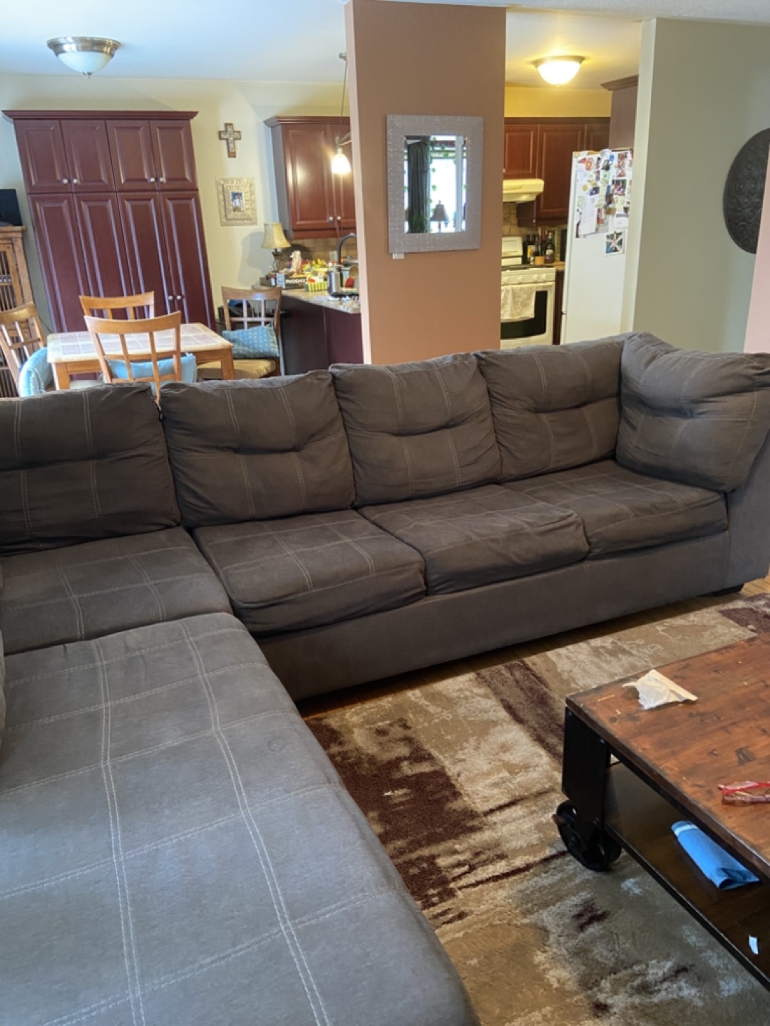 Dark Grey L-Shaped Sectional Sofa