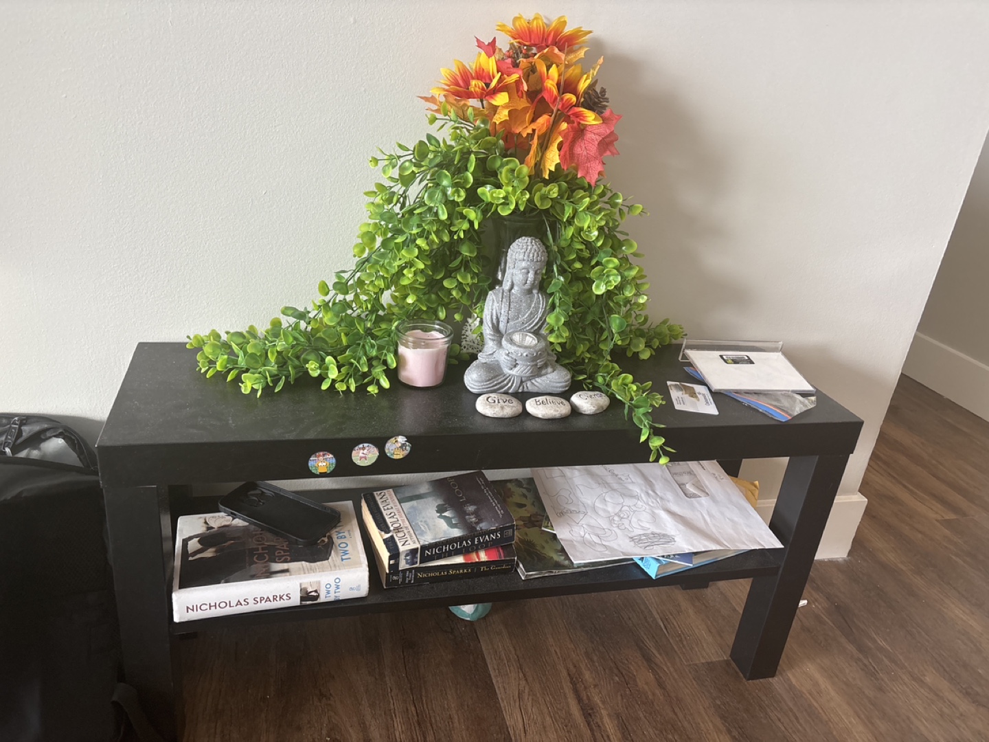 Black Two-Tier Side Table