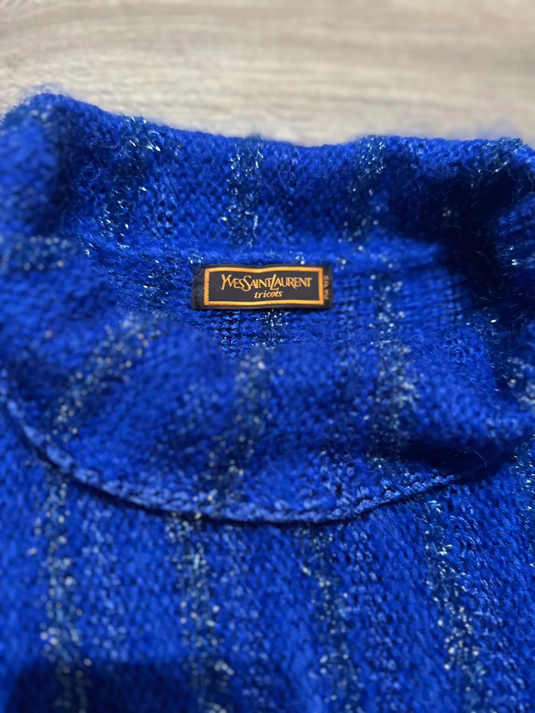 Authentic Yves Saint Laurent Mohair Sweater Vintage Blue image indicator(8)