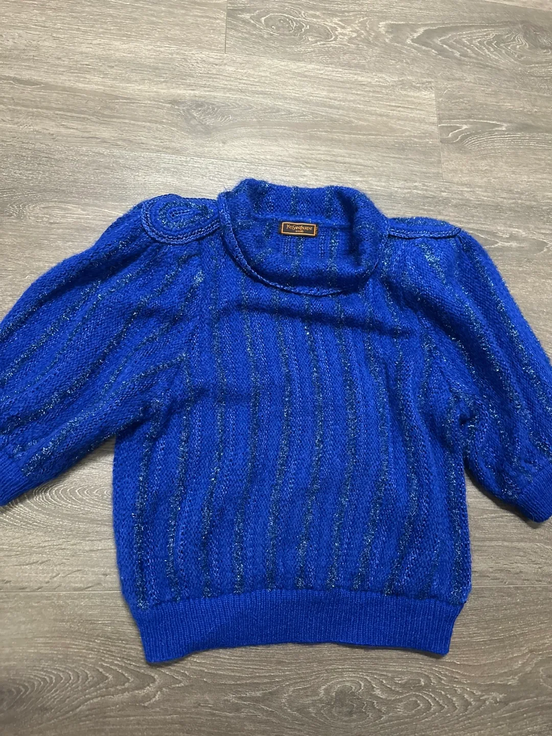 Authentic Yves Saint Laurent Mohair Sweater Vintage Blue image indicator(7)