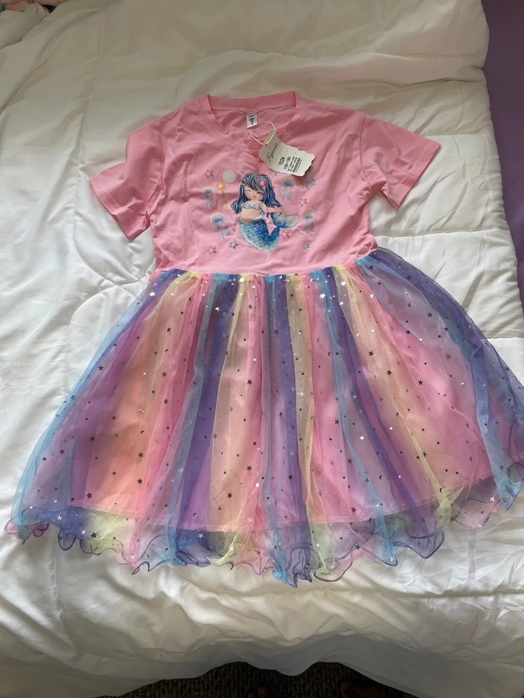 Girls' Mermaid Rainbow Tulle Dress Size 6 image indicator(2)
