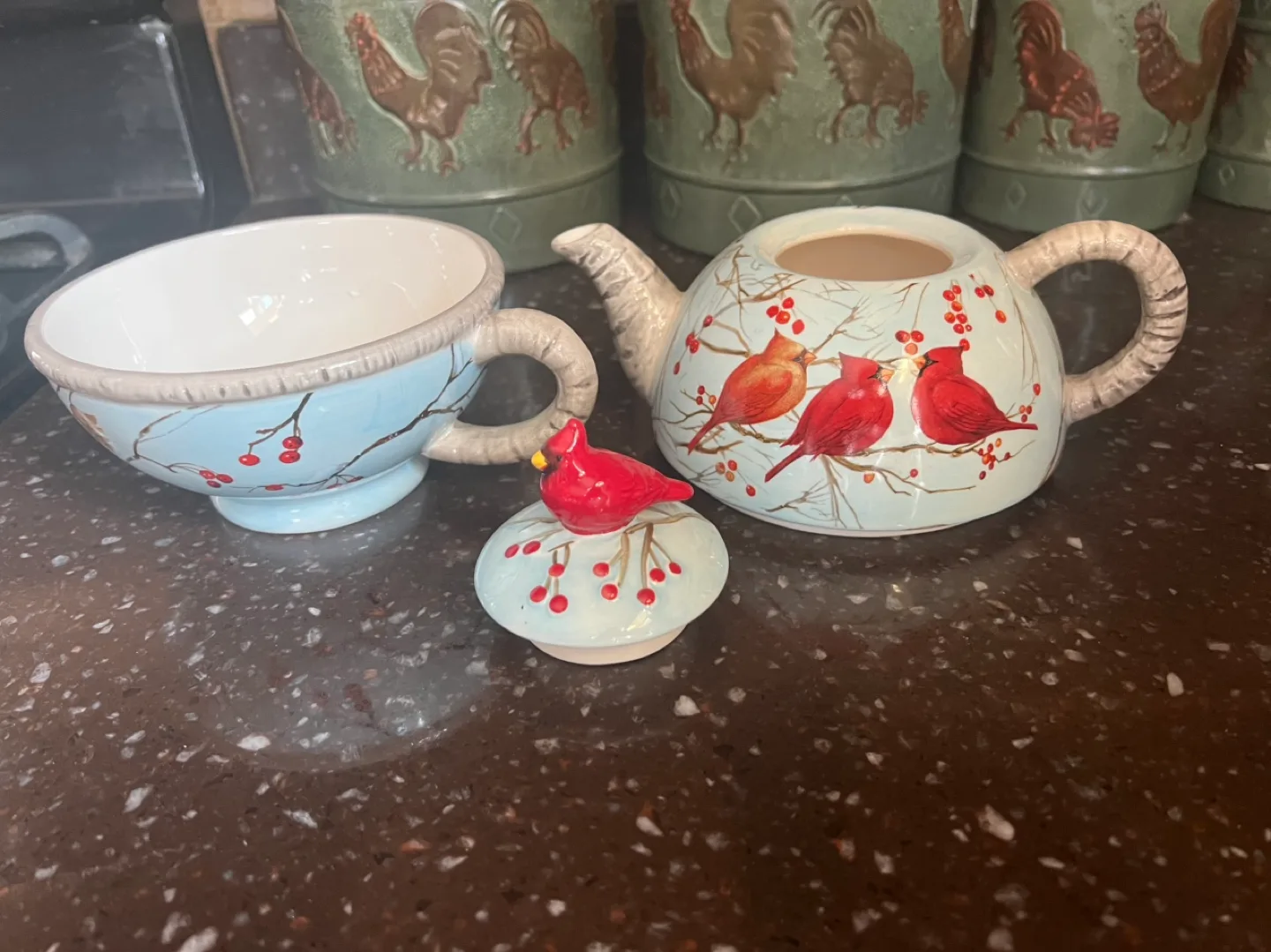 Beautiful Cardinal “TEA FOR ONE” Set image indicator(2)